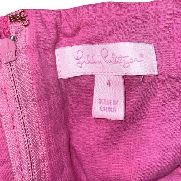 Lilly Pulitzer LORI Pink Lace Fit & Flare Mini Dress Size: 4 - Picture 5 of 5